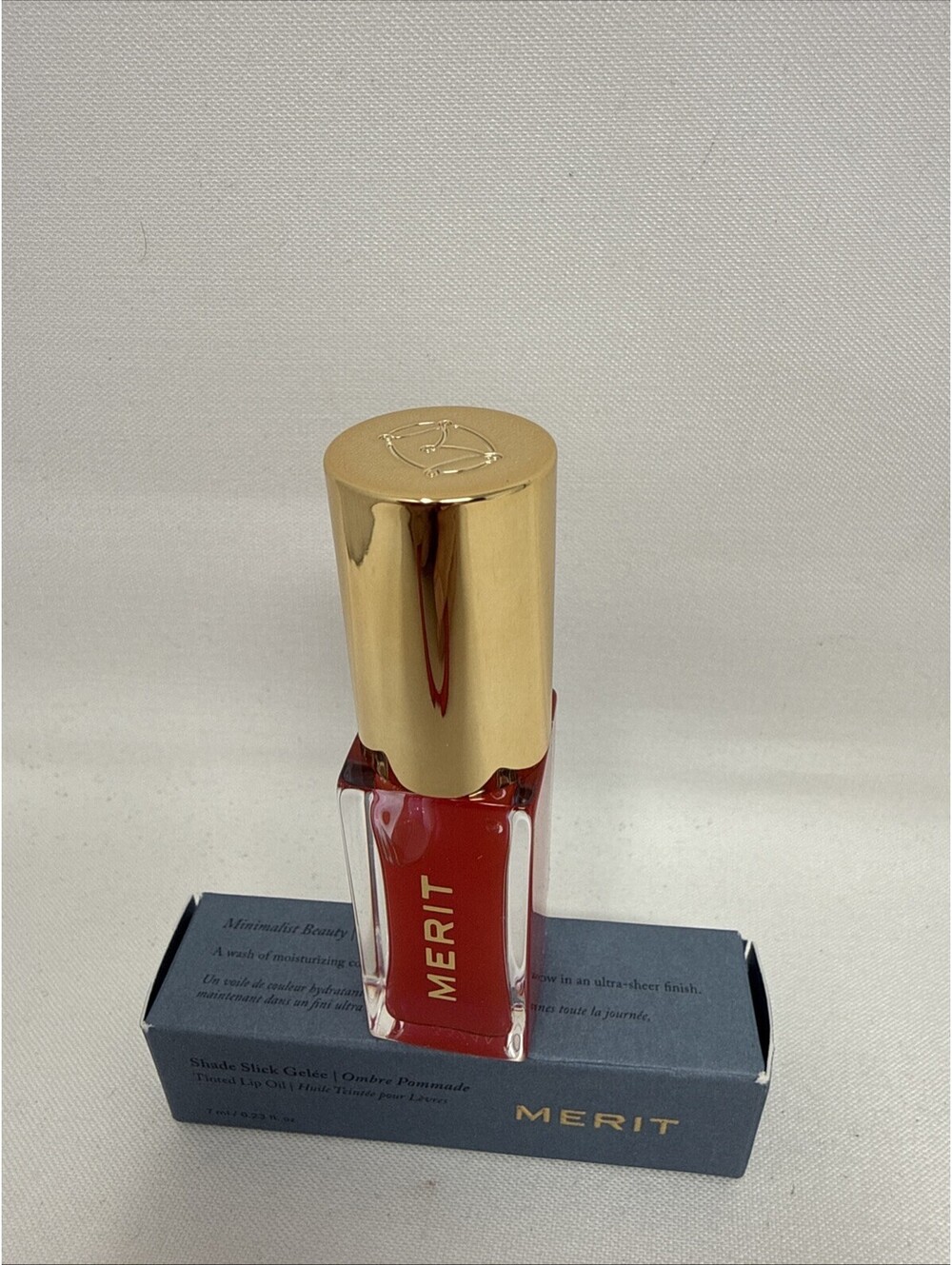 NEW IN BOX Merit Tinted Lip Oil - Maraschino Red Shade Slick Gelee  CJ 200